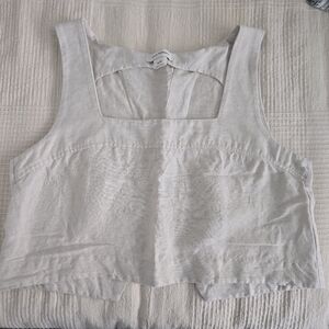 Club Monaco Cream Square-Neck and Skort Linen Blend
